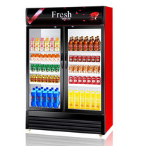 Beverage display cabinet commercial single door double door refrigerated straight cold fresh air cold frost convenience store beer vertical display cabinet