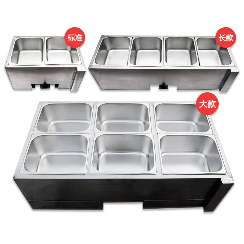 Stainless steel commercial fast food insulation table Small gas sales table Liquefied gas gas desktop fast food truck stall