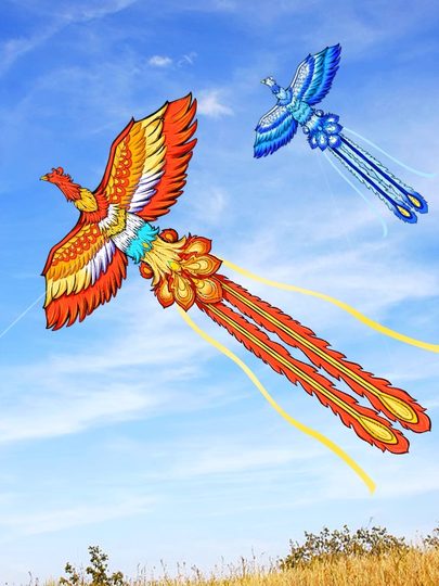 Phoenix Kite 2024 New Model Shandong Weifang Internet-Famous High-End National Trend Large Kite for Adults Easy to Fly in Light Breeze