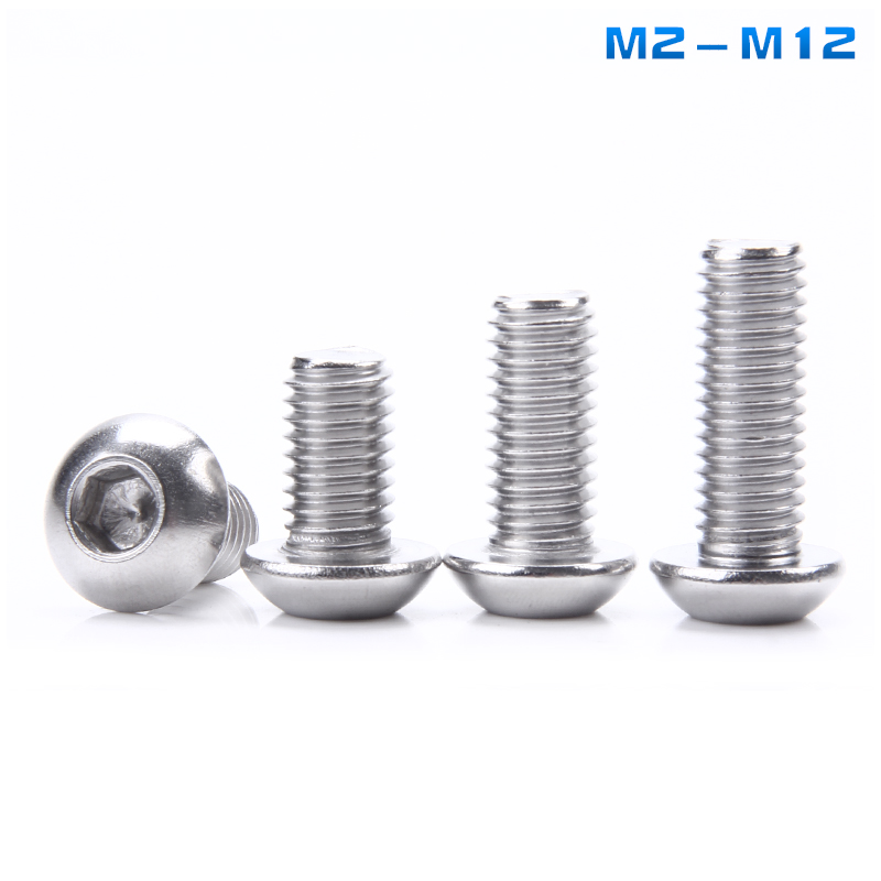 M2M2 M2M2 5M3M4M5M6M8M10M12 304 stainless steel round head disc head inner hexagonal screw bolt