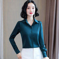 Di Tududun Genuine Silk Shirt Woman 2021 Early Spring New Pituality Heavy-weight Silk Big Plate Foreign Air Long Sleeve Blouse