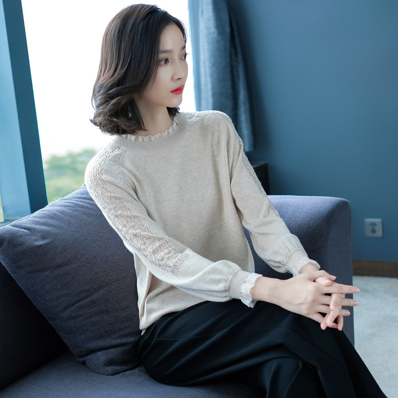 Dituntown early autumn lady sweater 2021 new women's thin coat gas knitted blouse