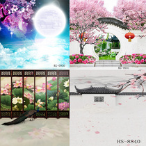 Taobao anchor Kuaishou live broadcast costume photo 3D photography net red studio background cloth retro style family portrait background