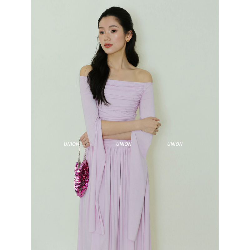 Union Officially Authorized Thug Rose 26 Spring/Summer Two-Piece One-Shoulder Ruched Tube Top Waist-Revealing Long Skirt Union Officially Authorized Thug Rose 26 Spring/Summer Two-Piece One-Shoulder Ruched Tube Top Waist-Revealing Long Skirt