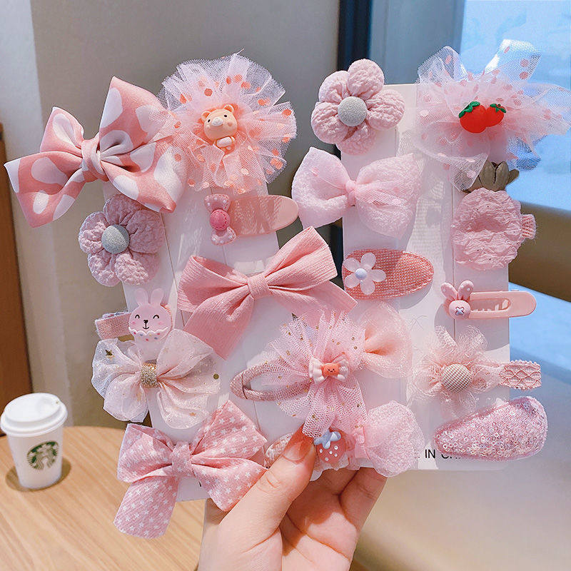 South Korea's new children's hairpin princess set hair accessories girls mesh broken hair card headdress baby does not hurt hair headdress