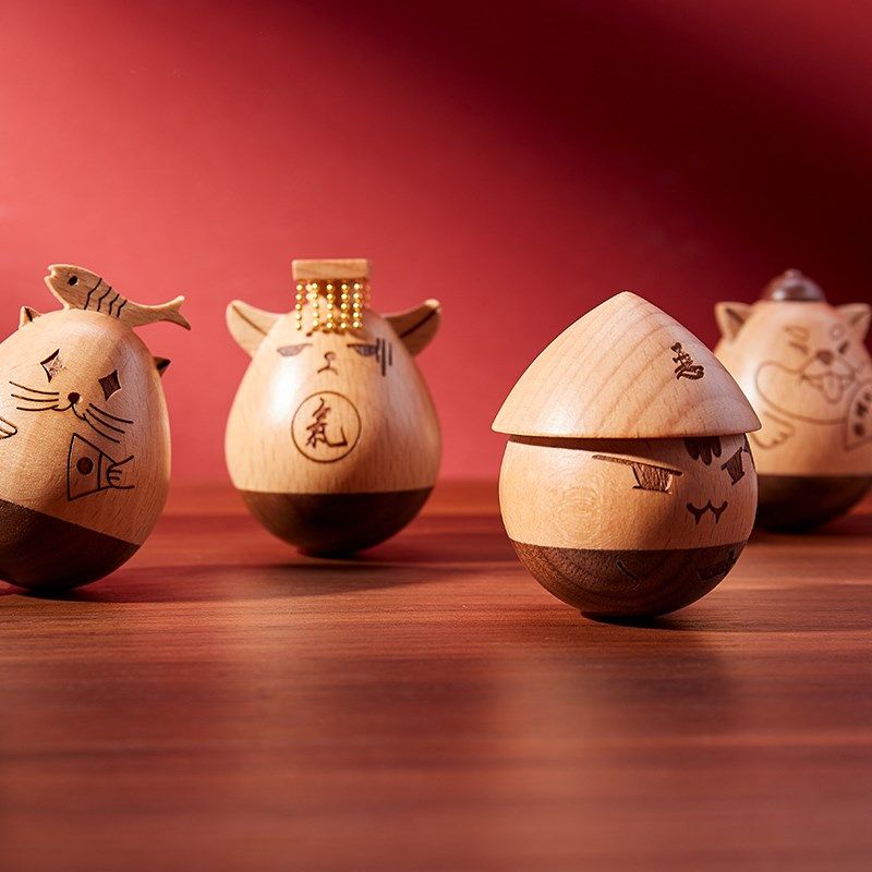 Wooden tumbler Pendulum Pieces Office Desktop Decompression Creative Toys Gifts Nostalgic Toys Puzzle of Puzzle Shake