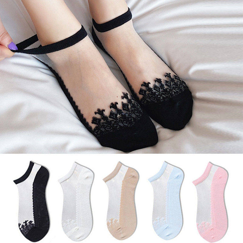 Candy Color Invisible Socks Female Spring Summer Style Slim anti-hook Silk Sox shortsocks Crystal silk Sox invisible cotton bottom Carsilk Sox 100 lap