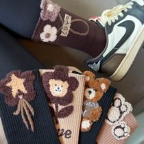 Plurk socks in sports stockings in trend personalized street stereo jewelry retro jitter fast hand bear