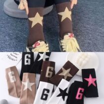 Star socks womens sports mid-tube socks ins trend personality street Japanese students letters fashion net red autumn and winter