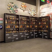 Retro container wine rack display rack luminous bar wine rack storage rack industrial style barbecue restaurant dining bar display cabinet
