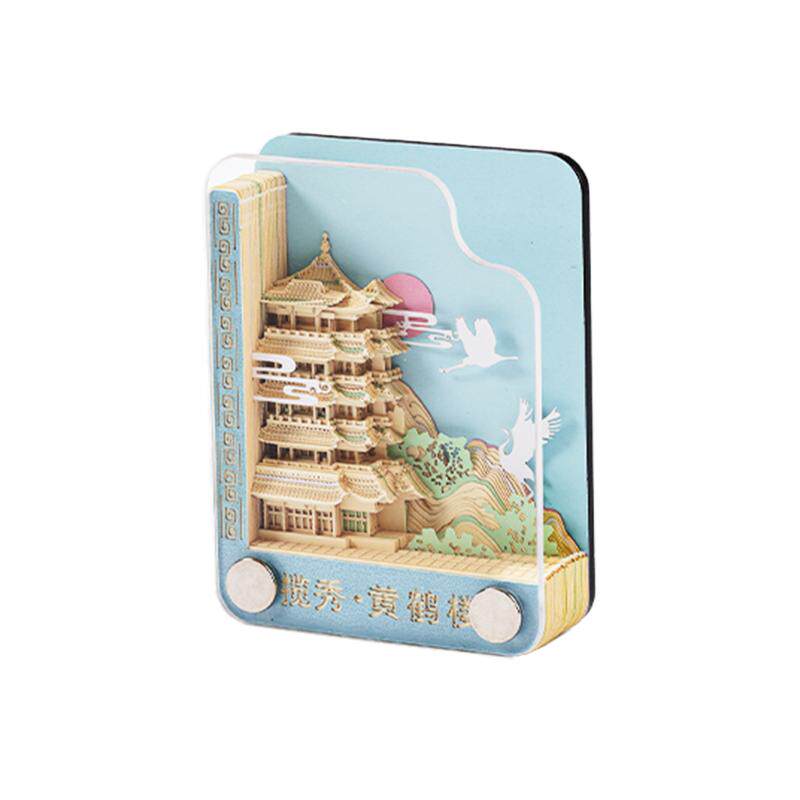 3D three-dimensional paper carving creative refrigerator magnet keychain hand-tearable post-it note cultural creative gift art table setting