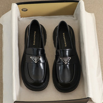 Serendipity ~ (noir rétro) triangulaires Peulefoe chaussures épaisses petites chaussures de cuir travail de banlieue chaussures de gauche