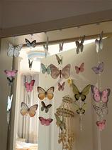 Door curtain hanging butterfly pendant wind chime finished bedroom girl atmosphere decoration diy door curtain material package no punching