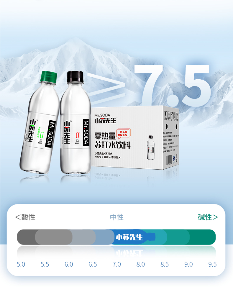 小苏先生 青柠薄荷/白桃/原味 苏打水 360ml*12瓶 图4