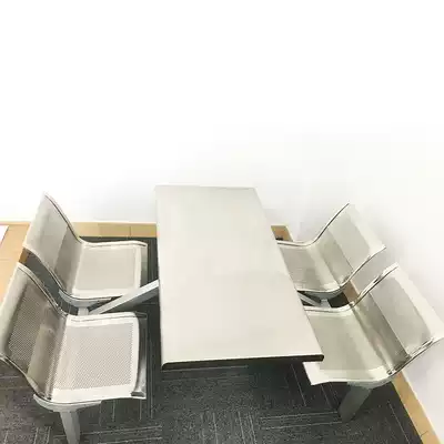 Canteen dormitory stainless steel dining table and chairs spot dining table square table stainless steel table