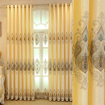 European curtains blackout living room luxury atmosphere Nordic simple floor bedroom high-grade water soluble embroidered curtain finished