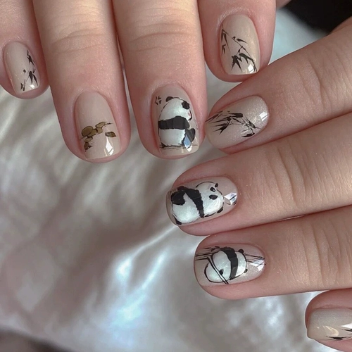 Милый летний свежий гель-лак, водостойкие накладные ногти, коллекция 2023, ручная роспись