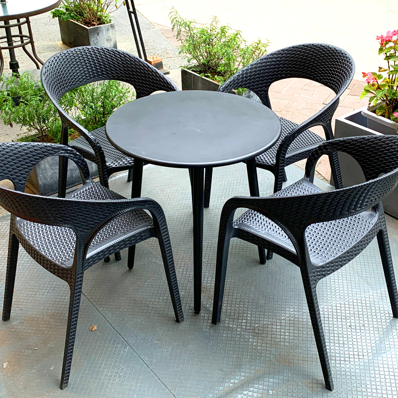 Zili outdoor leisure tea table and chair combination courtyard outdoor imitation rattan chair balcony five-piece set garden terrace small coffee table