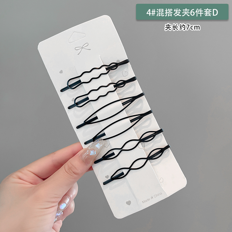 images 0:Black hairpin female summer side with a clip of broken hair clip and a scarless hair card top clip