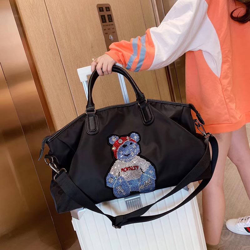 HANKESDUN new travel bag portable travel bag trendy luggage bag short-distance tarpaulin fashion boarding bag