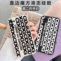 CDG mobile phone shell OPPOReno5k Chuo Pau oppo Tide Card English Reno5Pro Lovers Japan Fashion Right Angle Side Reno5Pro Magic Cube Liquid Silicone