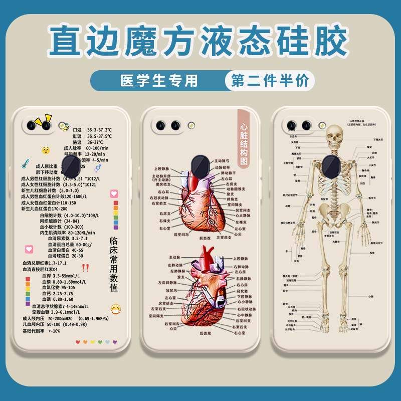 Medical Class Cell Phone Protection Shell OPPOR15 Middle Medical Student Oppo Drug Name Special Medical Doctor Nurse Clinical Numerical Right Angle Side Magic Square Liquid Silicone Square Full Package Soft Thin Anti-Fall Cover R15 Dreamscape Version