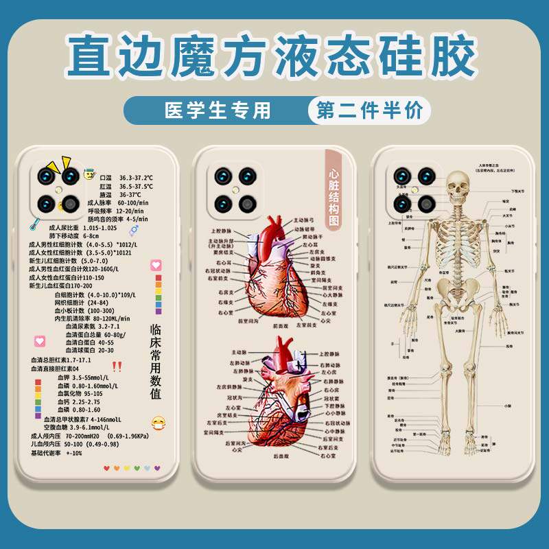 Medical Class Cell Phone Protection Shell Glory play5t Vitality Edition of Medicine Health Medicine Name Private play5 Doctor Nurse's Right Angle Edge Magic Square Liquid Silicone Square Full Package Soft Ultra-thin Anti-Fall Frosted Jacket