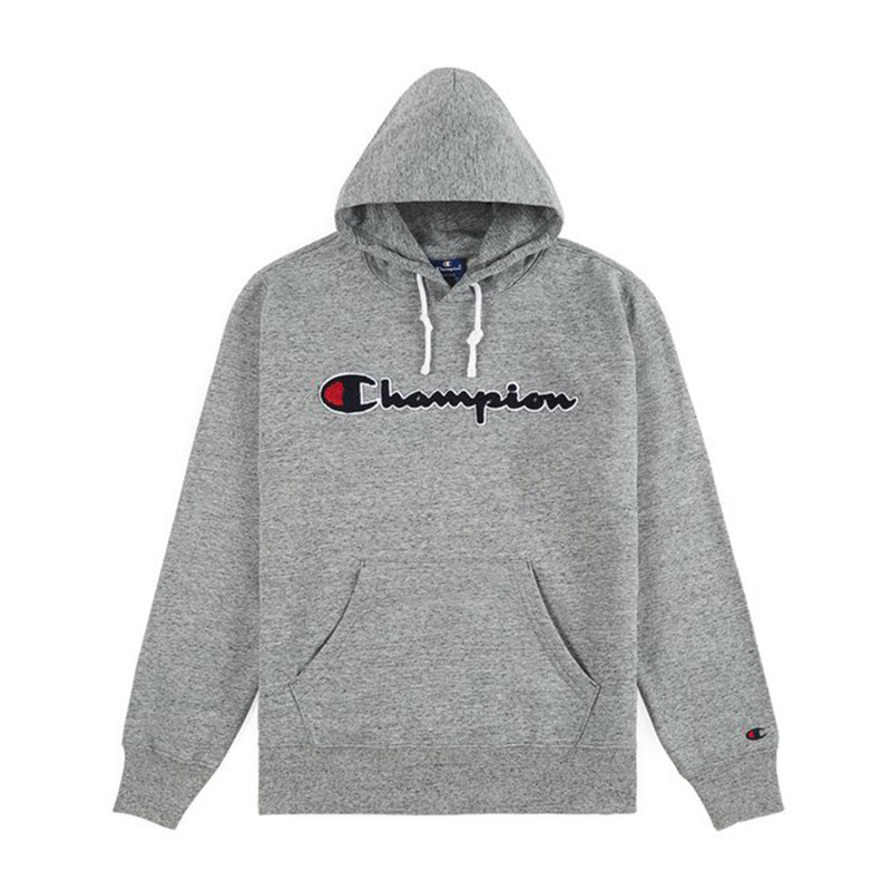 Champion Champion Male Grey Pure Cotton LOGO Tandem Hat Guard Pants Thick Cotton T Sleeve Hooded 212940 YT