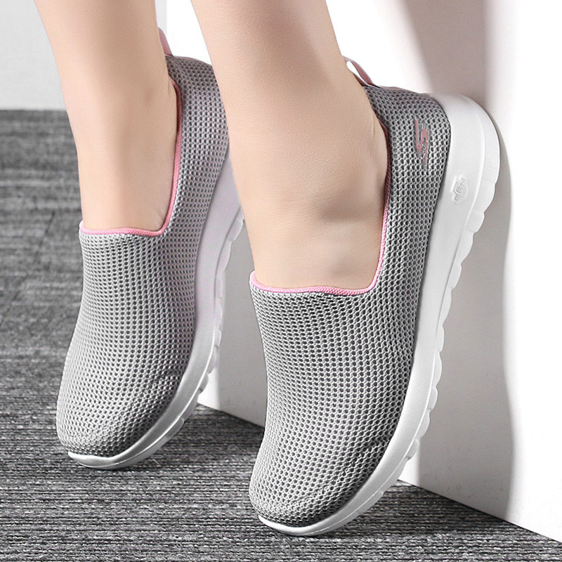 SkechersSKECHERS sneakers women shoes 2021 spring new one foot pedal casual sneakers 15637-LGPK