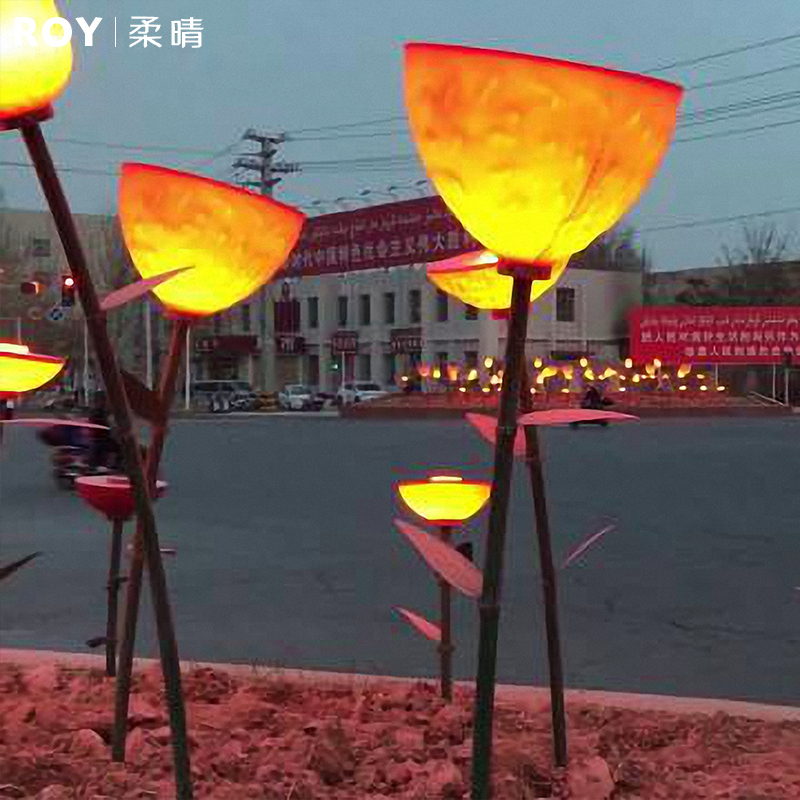 led simulation calla lily lamp outdoor waterproof reed landscape modeling lamp outdoor garden park lighting lawn lamp