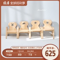 MesaSilla children learn to lift log solid wood chair baby dining chair change shoes simple stool cute