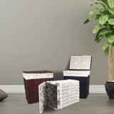 Корзина с грязной одеждой с крышкой, семейная крупная корзина для хранения соломенной корзины Hot Pot Shop Floor -Корзина для одежды в северной