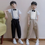 Детский костюм мальчика цветочника, летний наряд для музыкальных выступлений, пиджак классического кроя, в британском стиле