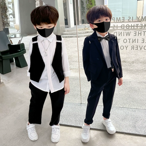 Костюм мальчика цветочника, осенний детский классический костюм, жилет для отдыха, пиджак классического кроя, платье, в британском стиле