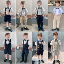 Childrens boys dress suit British style host piano catwalk performance suit summer wedding flower girl small suit