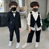 Костюм мальчика цветочника, осенний детский классический костюм, жилет для отдыха, пиджак классического кроя, платье, в британском стиле