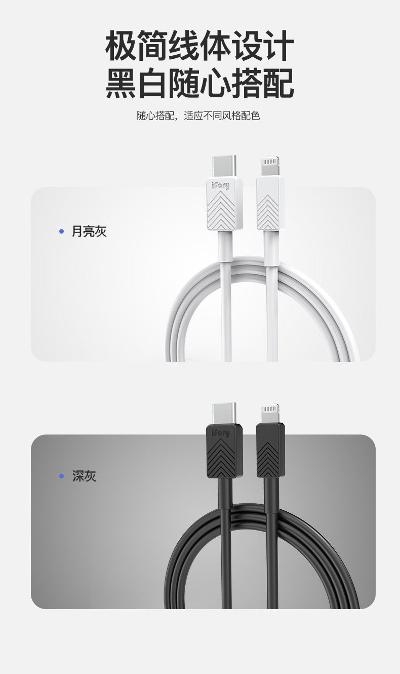 MFi认证 iFory 苹果PD快充数据线 0.3m 图14