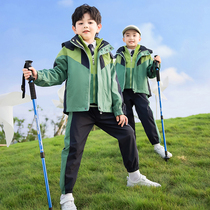 Primary school uniform Autumn Winter Clothing Kindergarten Green Children plus thick Winter Dressing Clothing Clothing Winter
