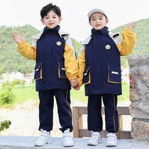 Three-piece elementary school suit for childrens sub-strike dress in autumn and winter clothing of kindergarten and thickening