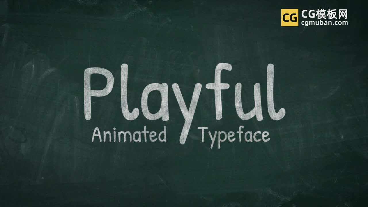 黑板粉笔手写英文效果 教育解说视频卡通节目文本动画Pr模板
