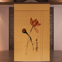 New Chinese style bamboo curtain roller blind printed pattern bamboo curtain partition bamboo roller blind background decorative curtain Chinese style bamboo curtain