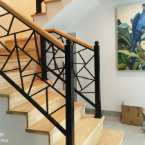Custom stair handrail solid wood balcony railing iron fence simple modern small apartment indoor home attic