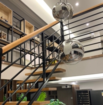 Wrought iron stair handrail simple modern indoor home protective railing outdoor balcony fence bay window solid wood hand guard