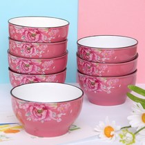 Ceramic Large Bowl Bowl Ceramics Household Bowl Li Be Glaze Bowl Set Thick Preventive Dispensert Rice Bowl Soup