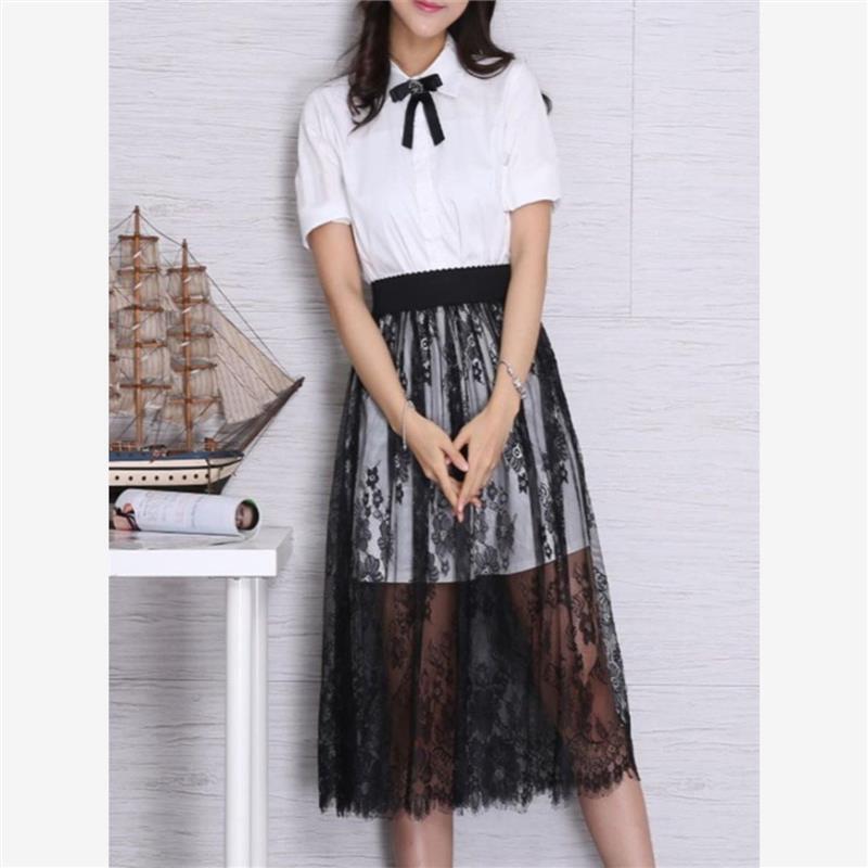 Single-Layer Mesh Transparent ins Lace Base Skirt, Mid-Length Skirt, New See-Through Gauze Skirt for Outerwear