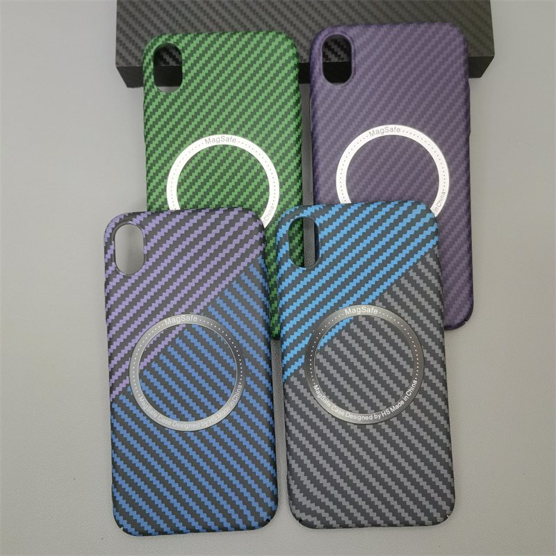 Suitable for Apple XS Max Phone Case, Kevlar Carbon Fiber Magnetic Wireless Charging, iPhone Xr Full Coverage Anti-Drop, Apple X Ultra-Thin Hard Case, XS New Model, Lightweight, Heat Dissipation, Breathable Protective Cover