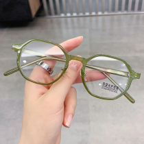 Japanese retro high myopia glasses female Korean black frame glasses male tide small round face anti blue light fatigue goggles
