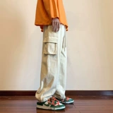 Мужские весенние трендовые штаны, свободный прямой крой, оверсайз