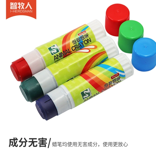 Большие мелки, кисть, маркер, три цвета, 24 шт