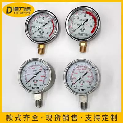 Seismic pressure gauge hydraulic fittings stainless steel hydraulic oil gauge 60 100 160 250mpa radial oil pressure gauge